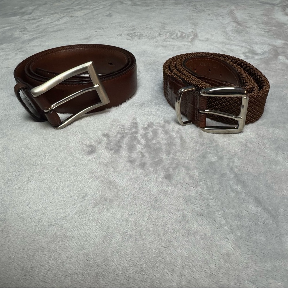 Two Brown Men's Belts